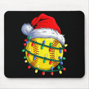 Softball Ball Santa Hut Weihnachten Softball Xmas Mousepad