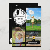 Softball/Baseball 3 Foto Collage Black Ankündigung (Vorne/Hinten)