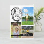 Softball/Baseball 3 FotoCollage weiß Ankündigung (Stehend Vorderseite)