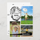 Softball/Baseball 3 FotoCollage weiß Ankündigung (Vorne/Hinten)