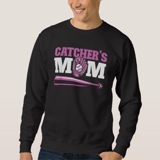 Softball Baseball Bat Catcher Batter Pitcher Catc Sweatshirt (Vorderseite)