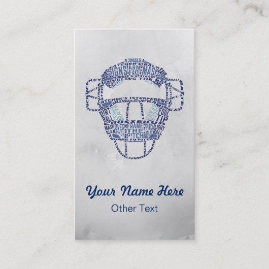 Softball Baseball Catcher's Mask Business Cards Visitenkarte (Vorderseite)