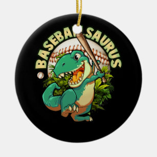 Softball Baseball Dinosaurus Sport Batter Keramik Ornament