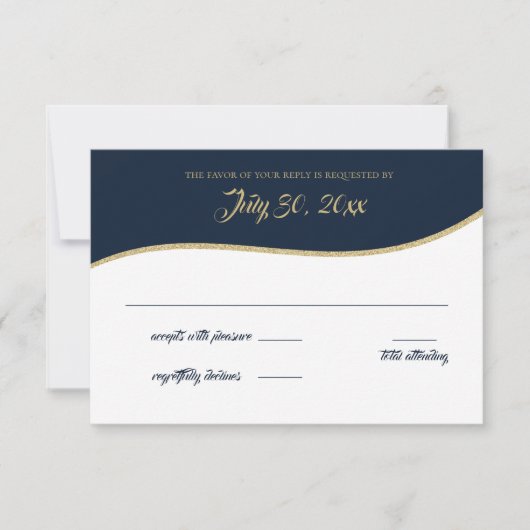 Softball Baseball Gold Response Card RSVP Karte (Vorderseite)
