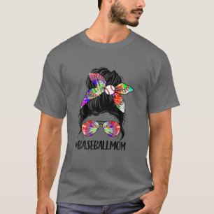 Softball Baseball Mama Life Gefärbte Krawatte Mess T-Shirt
