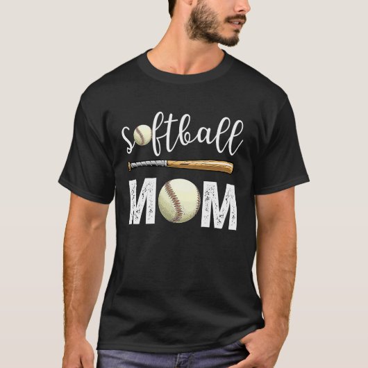 Softball Baseball-Mama Sammlung Muttertag Softball T-Shirt (Vorderseite)