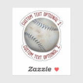 Softball Baseball Mit Text Aufkleber (Blatt)