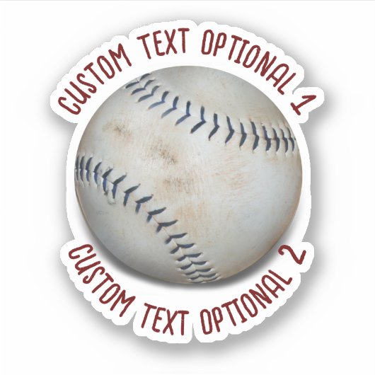 Softball Baseball Mit Text Aufkleber (Vorderseite)