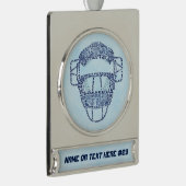 Softball Baseball Personalisierte Weihnachtsdekora Banner-Ornament Silber (Rechts)