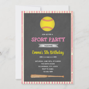 Softball-Baseball-Themenparty-Einladung Einladung