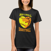 Softball Basketball Sports  Heart Activity Hobby F T-Shirt (Vorderseite)