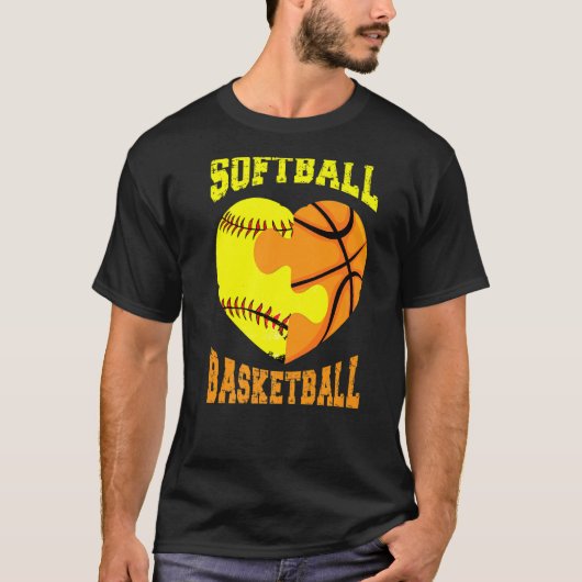 Softball Basketball Sports Heart Activity Hobby F T-Shirt (Vorderseite)