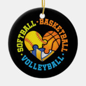 Softball Basketball Volleyball Herz Keramik Ornament (Vorne)