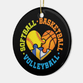 Softball Basketball Volleyball Herz Keramik Ornament (Links)