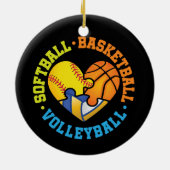 Softball Basketball Volleyball Herz Keramik Ornament (Hinten)