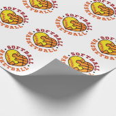 Softball-Basketballherz Geschenkpapier (Ecke)