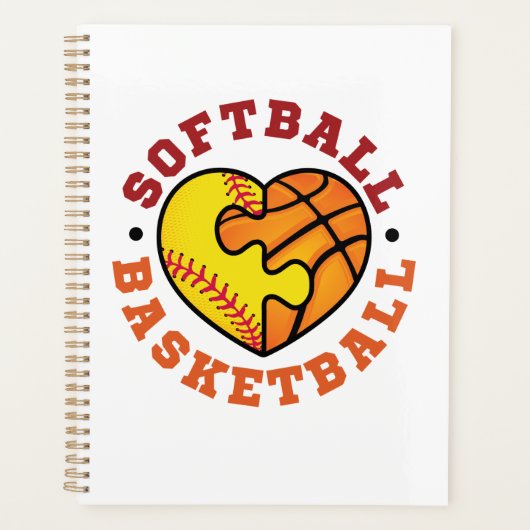 Softball-Basketballherz Planer (Vorderseite)