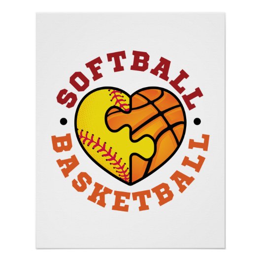 Softball-Basketballherz Poster (Vorderseite)
