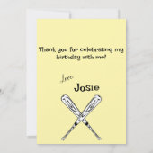 Softball Bat Blume Danke Karte (Rückseite)