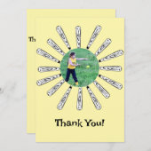 Softball Bat Blume Danke Karte (Vorne/Hinten)