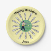 Softball-Bat-Blume Pappteller (Vorderseite)