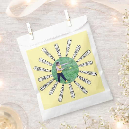 Softball Bat Foto Blume Geschenktütchen (Ausgeschnitten)