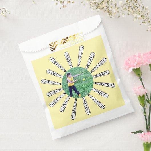 Softball Bat Foto Blume Geschenktütchen (Versiegelt)