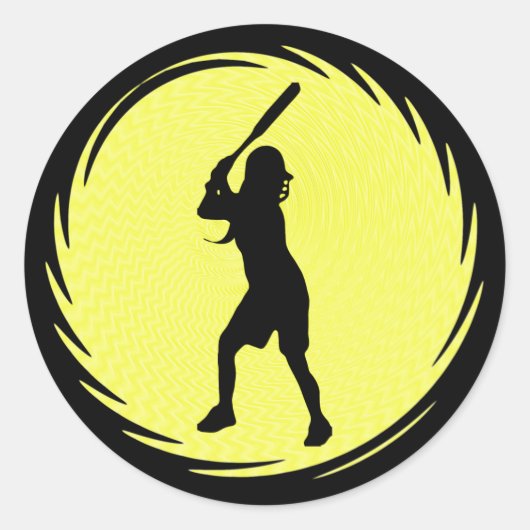 Softball-Batter-Aufkleber Runder Aufkleber (Vorderseite)