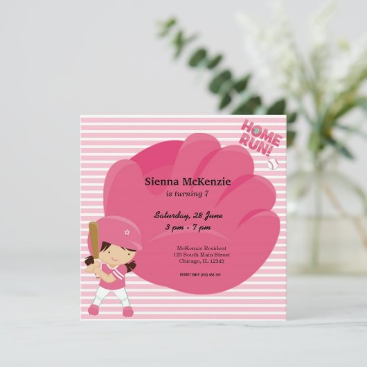 Softball Batter Einladung (Stehend Vorderseite)