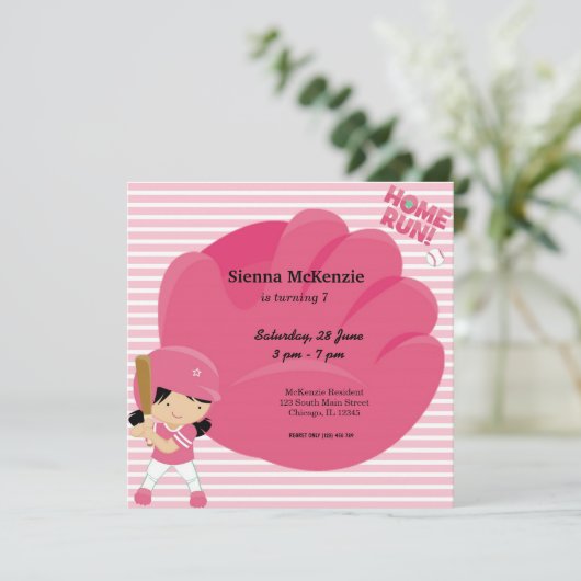 Softball Batter Einladung (Stehend Vorderseite)