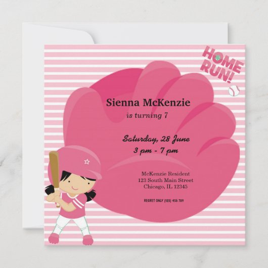 Softball Batter Einladung (Vorderseite)