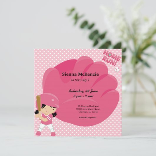 Softball Batter Einladung (Stehend Vorderseite)