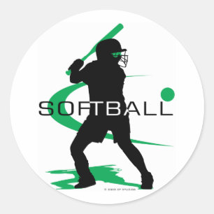 Softball - Batter Runder Aufkleber