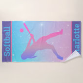 Softball Beach Handtuch (Vorderseite)