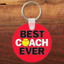 Softball BEST COACH EVER Custom Team Color Sports Schlüsselanhänger