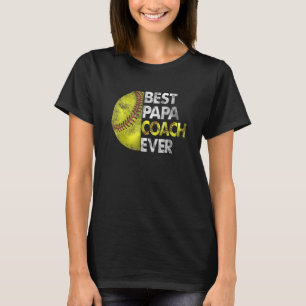 Softball Best Papa Coach je Retro Vatertag T-Shirt