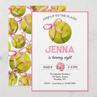 Softball Birthday Einladung