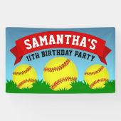 Softball Birthday Party Banner (Horizontal)