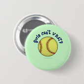 Softball-blau Button (Vorne & Hinten)