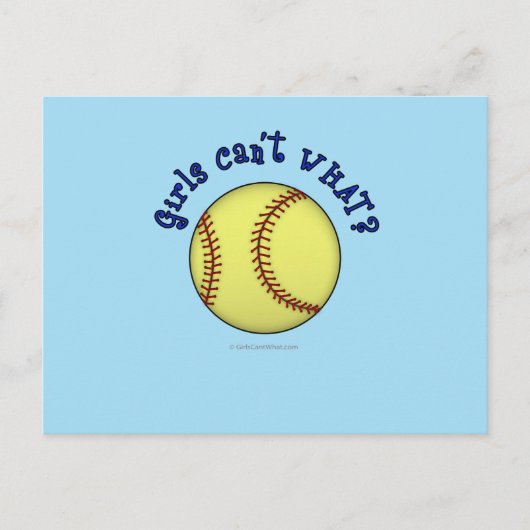 Softball-blau Postkarte (Vorderseite)