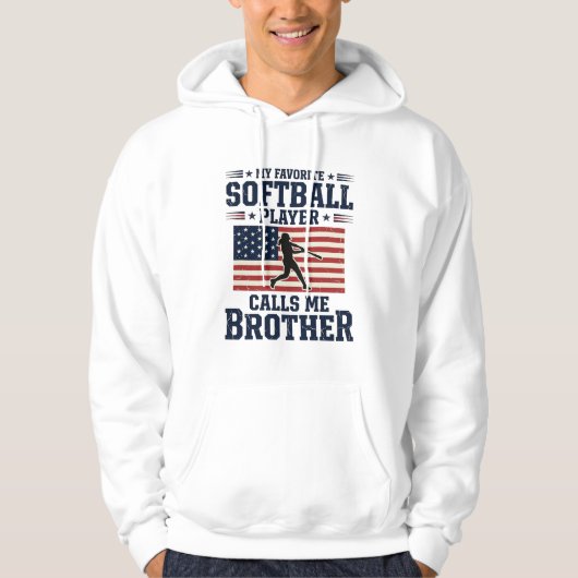 Softball Brother Patriotic Vintage Engraving Shirt (Vorderseite)