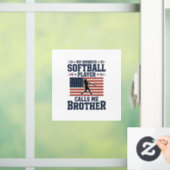 Softball Brother Patriotic Vintage Engraving Shirt Fensteraufkleber (Zuhause)