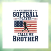 Softball Brother Patriotic Vintage Engraving Shirt Fensteraufkleber (Blatt 3)