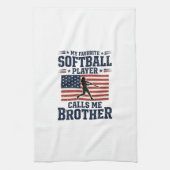 Softball Brother Patriotic Vintage Engraving Shirt Geschirrtuch (Vertikal)