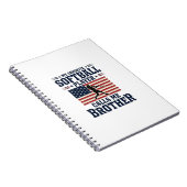 Softball Brother Patriotic Vintage Engraving Shirt Notizblock (Rechte Seite)