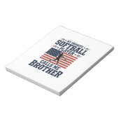 Softball Brother Patriotic Vintage Engraving Shirt Notizblock (Rotiert)