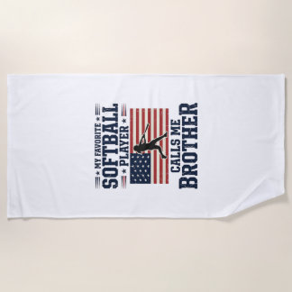 Softball Brother Patriotic Vintage Engraving Shirt Strandtuch
