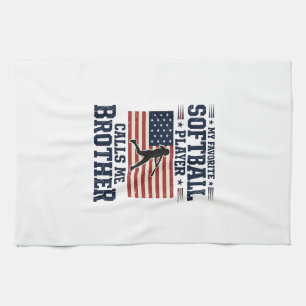 Softball-Bruder-patriotisches-vintage-graviertes-S Geschirrtuch