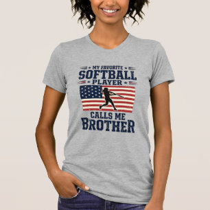 Softball-Bruder-patriotisches-vintage-graviertes-S T-Shirt