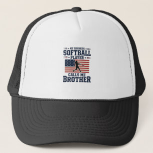Softball-Bruder-patriotisches-vintage-graviertes-S Truckerkappe